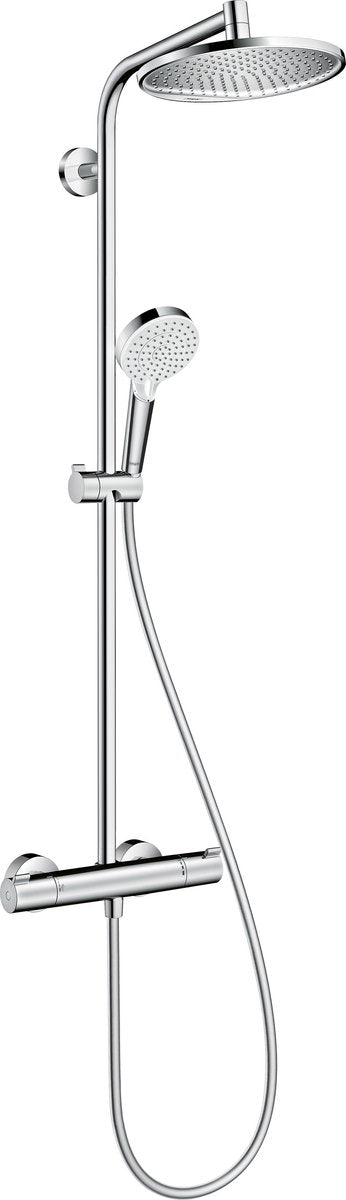 Hansgrohe crometta s - tube de douche - 240 mm - 1 fonction jet - chrome - avec thermostat de bain