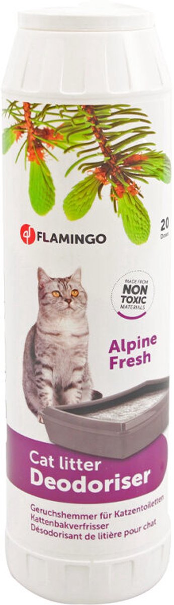 Désodorisant pour bac à litière Flamingo – parfum floral cerise sauvage – pour un bac à litière frais