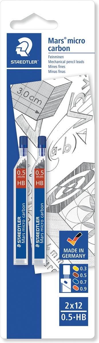 Staedtler staedler mars micro carbone pointe fine - blister 2 x 0,5 hb