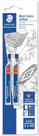 Staedtler staedler mars micro carbone pointe fine - blister 2 x 0,5 hb