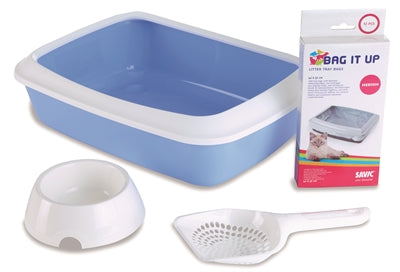 Kitten Savic Kattenbak Iriz Startset Blue White