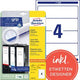 Ordner étiquettes avery l4761-25 blanc