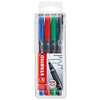 Marqueur permanent fin Stabilo ohpen en étui - 4 pcs.