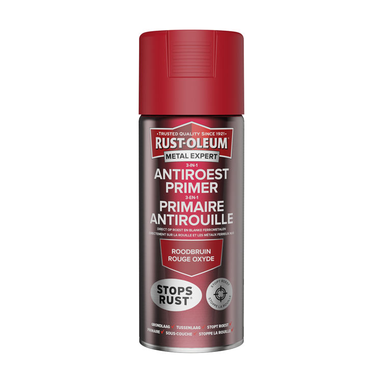 Rust-oleum 1071315 - Apprêt antirouille 3 en 1 -400mlbrun rouge | 1 pièce