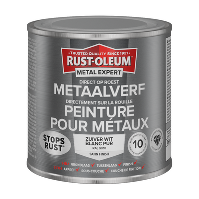 Rust-oleum 1071328 - peinture métal -zg -ral9010 -250mldirectement sur rouille | 1 pièce