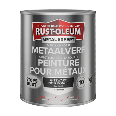 Rust-oleum 1071339 - peinture métal -zg -ral9005 -750mldirectement sur rouille | 1 pièce