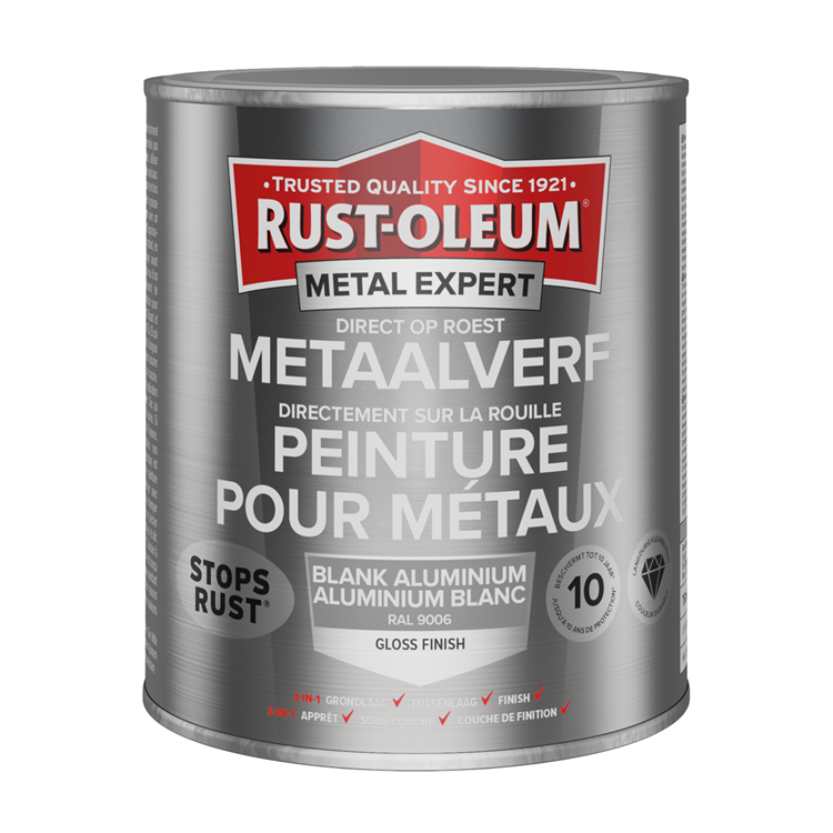 Rust-oleum 1071353 - peinture métal -hg -ral9006 -400mldirectement sur rouille | 1 pièce