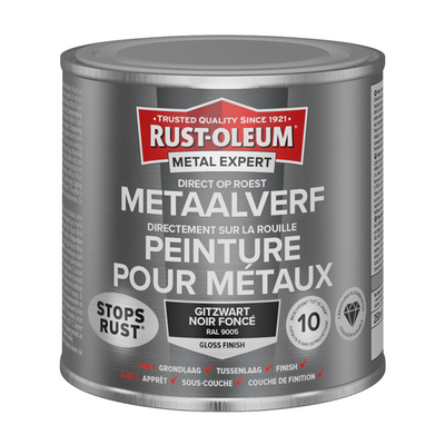 Rust-oleum 1071348 - peinture métal -hg -ral9005 -250mldirectement sur rouille | 1 pièce