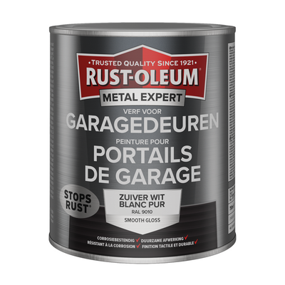 Rust-oleum 1071355 - peinture rail de porte de garage 9010-750ml metal expert | 1 pièce