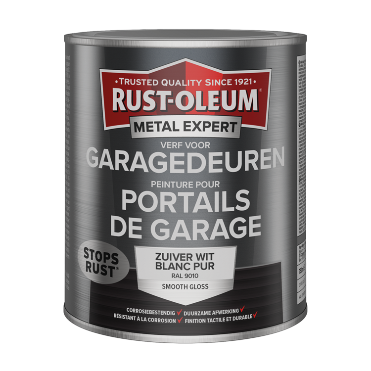 Rust-oleum 1071355 - peinture rail de porte de garage 9010-750ml metal expert | 1 pièce