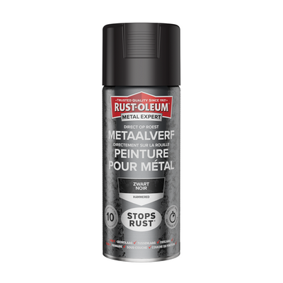 Rust-oleum 1071369 - finition martelée - noir - 400ml directement sur rouille - peinture métal | 1 pièce