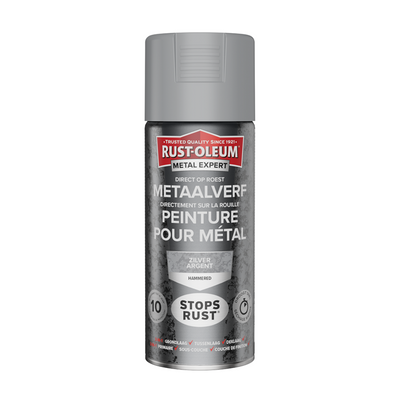 Rust-oleum 1071372 - finition martelée - argent - 400ml directement sur rouille - peinture métal | 1 pièce