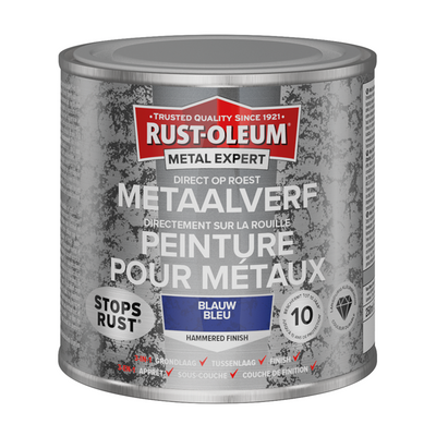 Rust-oleum 1071360 - finition martelée - bleu - 250ml directement sur rouille - peinture métal | 1 pièce