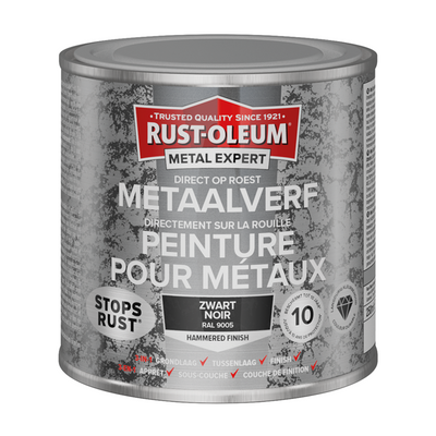Rust-oleum 1071368 - finition martelée - noir - 250ml directement sur rouille - peinture métal | 1 pièce