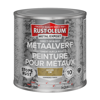 Rust-oleum 1071374 - finition martelée - or - 250ml directement sur rouille - peinture métal | 1 pièce
