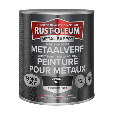 Rust-oleum 1071376 - structure - noir 750ml directement sur rouille - peinture métal | 1 pièce