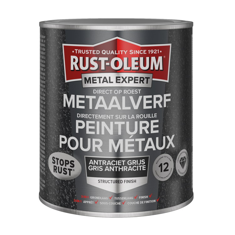 Rust-oleum 1071375 - structure - anthracite 750ml directement sur rouille - peinture métal | 1 pièce