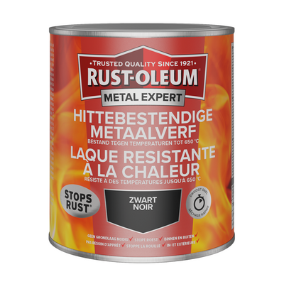 Rust-oleum 1071384 - peinture métallique résistante à la chaleur 750ml noir | 1 pièce