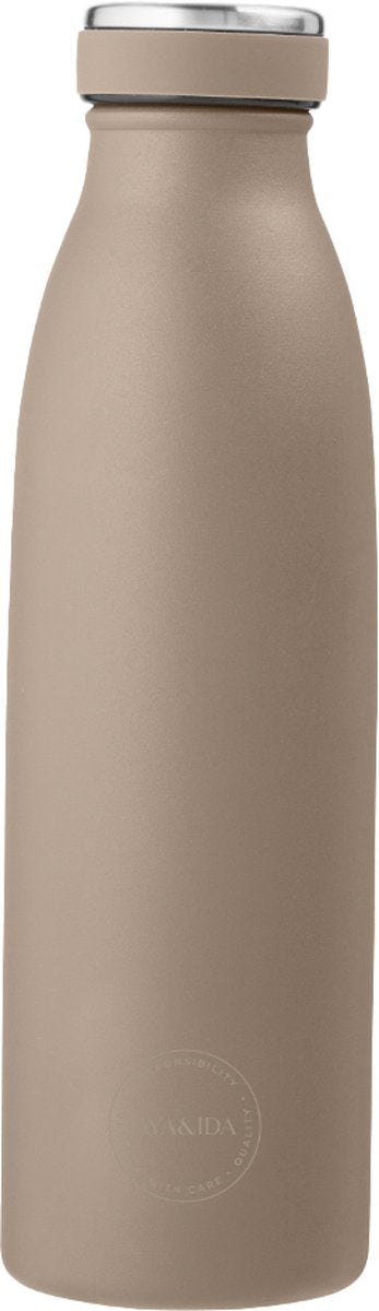 Aya ida - gourde - thermos - bouteille d'eau - 500ml - marron poussiéreux