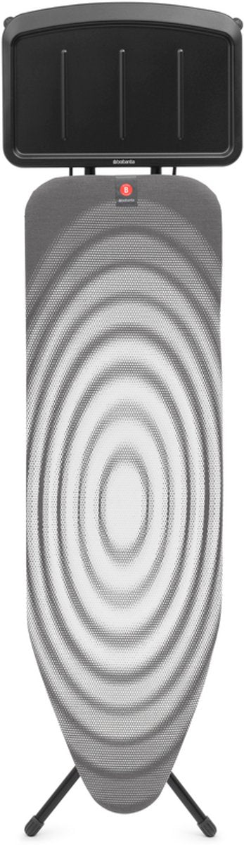 Brabantia table à repasser b - pour centrale vapeur - 124 x 38 cm - titane ovale