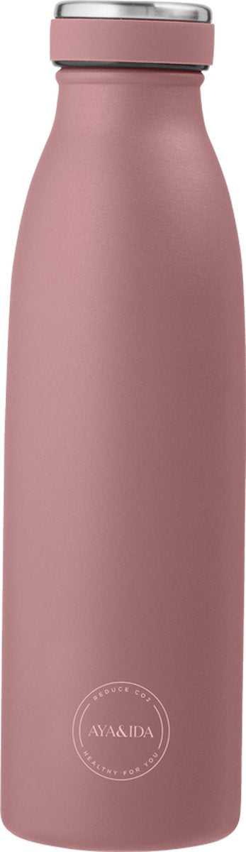 Aya ida - gourde - thermos - bouteille d'eau - 500ml - rose cendrée