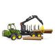 Bruder John Deere 1210E Verrant avec quatre troncs d'arbres et