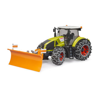 Bruder Tractor Claas Axion 950 avec des chaînes de neige et un magazine d'équipe