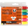 Marqueurs textiles, largeur de trait 2-4 mm, couleurs néon, 6 pièces, 1 boîte