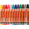 Marqueurs textiles, largeur de trait 2-4 mm, différentes couleurs, 12 pièces, 1 boîte