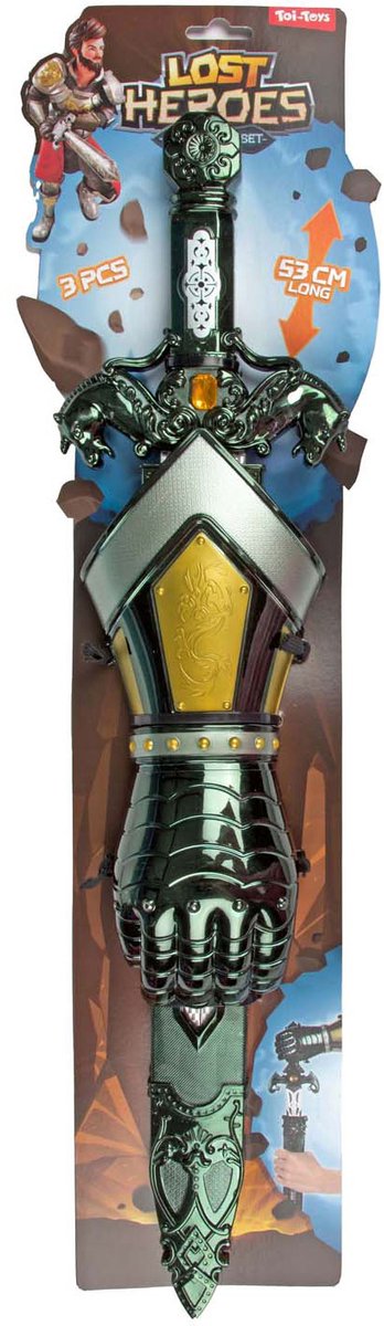 TOI-TOYS Lost Heroes Robe Set Knight avec épée et main, 53 cm