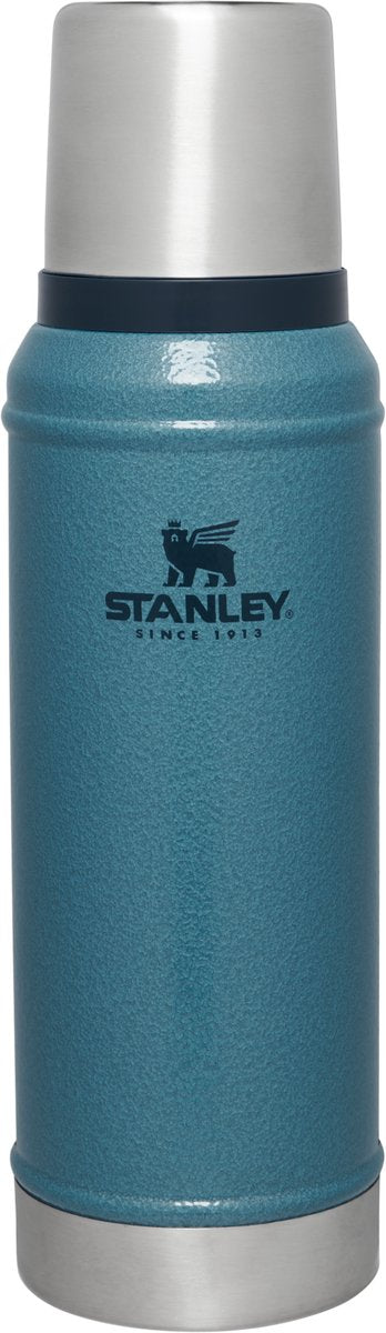 Bouteille thermos légendaire classique Stanley 750 ml - garde au chaud ou au froid pendant 20 heures - étanche - passe au lave-vaisselle - sans BPA - pour café, thé et plus - thermos en acier inoxydable - lac martelé