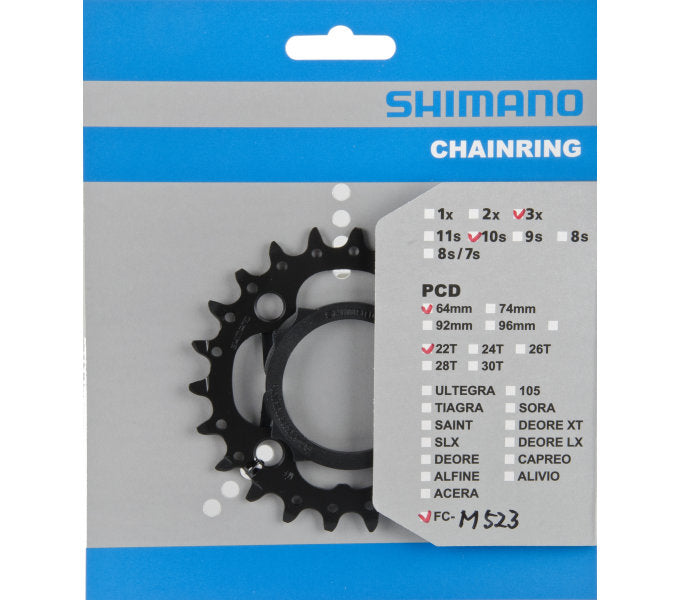 Shimano - Chain Top FC -MT500 FC -M523 10 Vitesse - 22 dents (AN) - noir