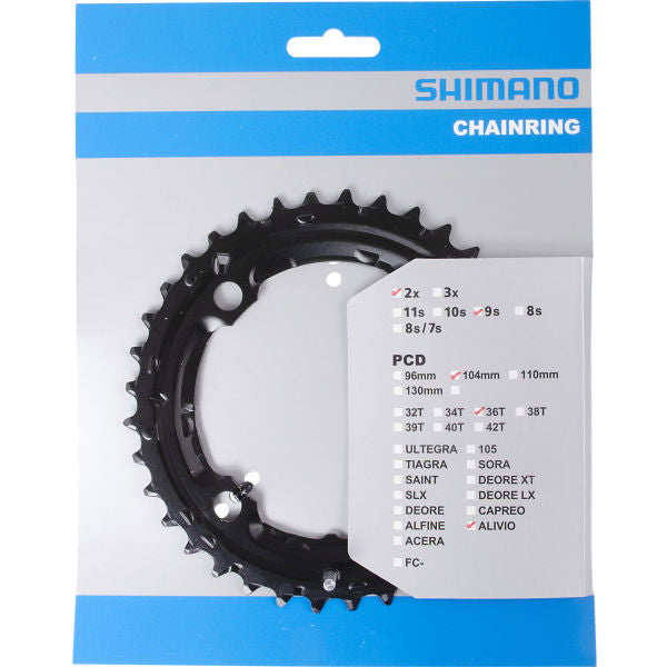 Shimano - Kettingblad 36 tands Alivio FC-M4000 / FC-M4050 (AC) 9 speed zwart