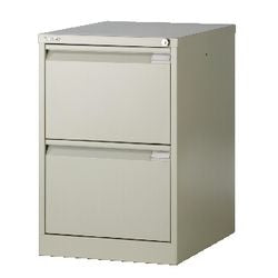 Commode à dossiers suspendus avec 2 tiroirs, serrure à cylindre bisley, beige