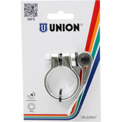 Collier de tige de selle Union à dégagement rapide 34,9 argent