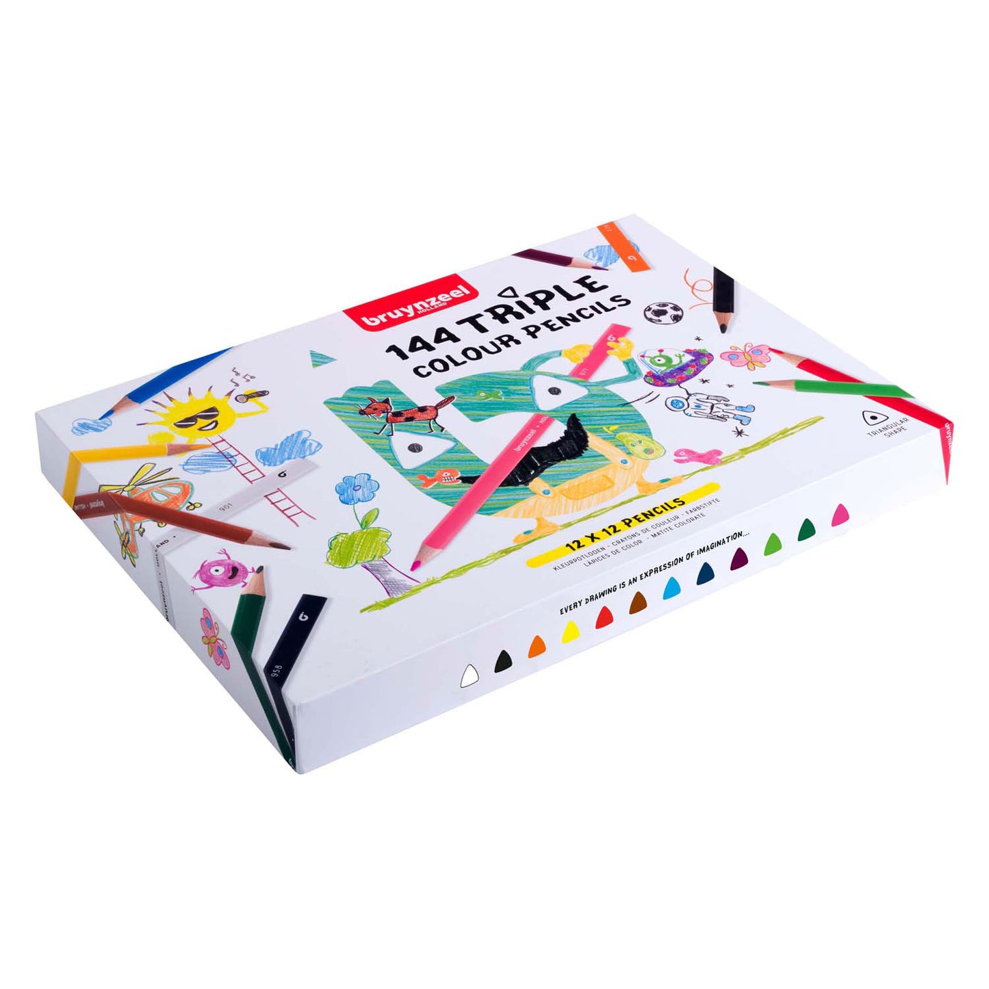 Ensemble de crayons de couleur triple bruynzéel, couleurs 12x12