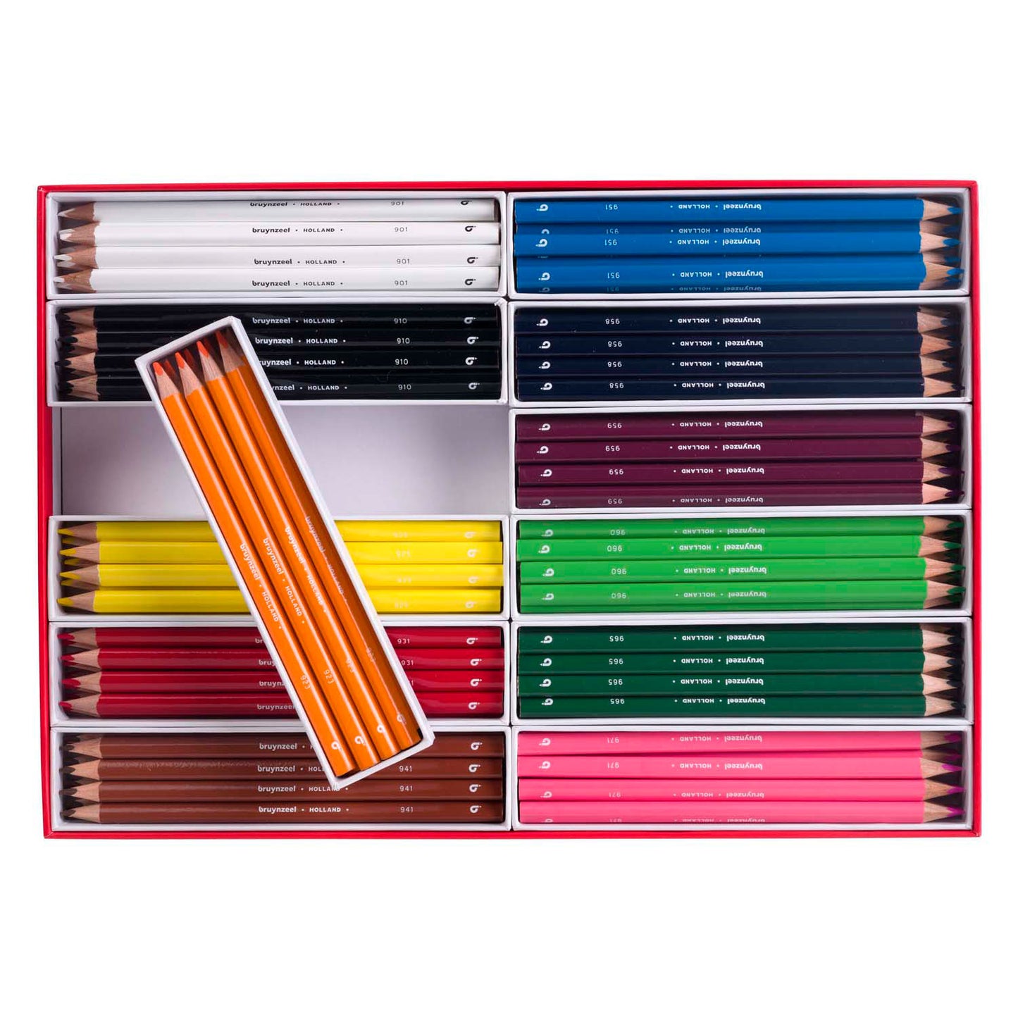 Ensemble de crayons de couleur triple bruynzéel, couleurs 12x12