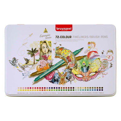 Bruynzeel Creatives Fineliner Brushpen Set 72 Couleurs