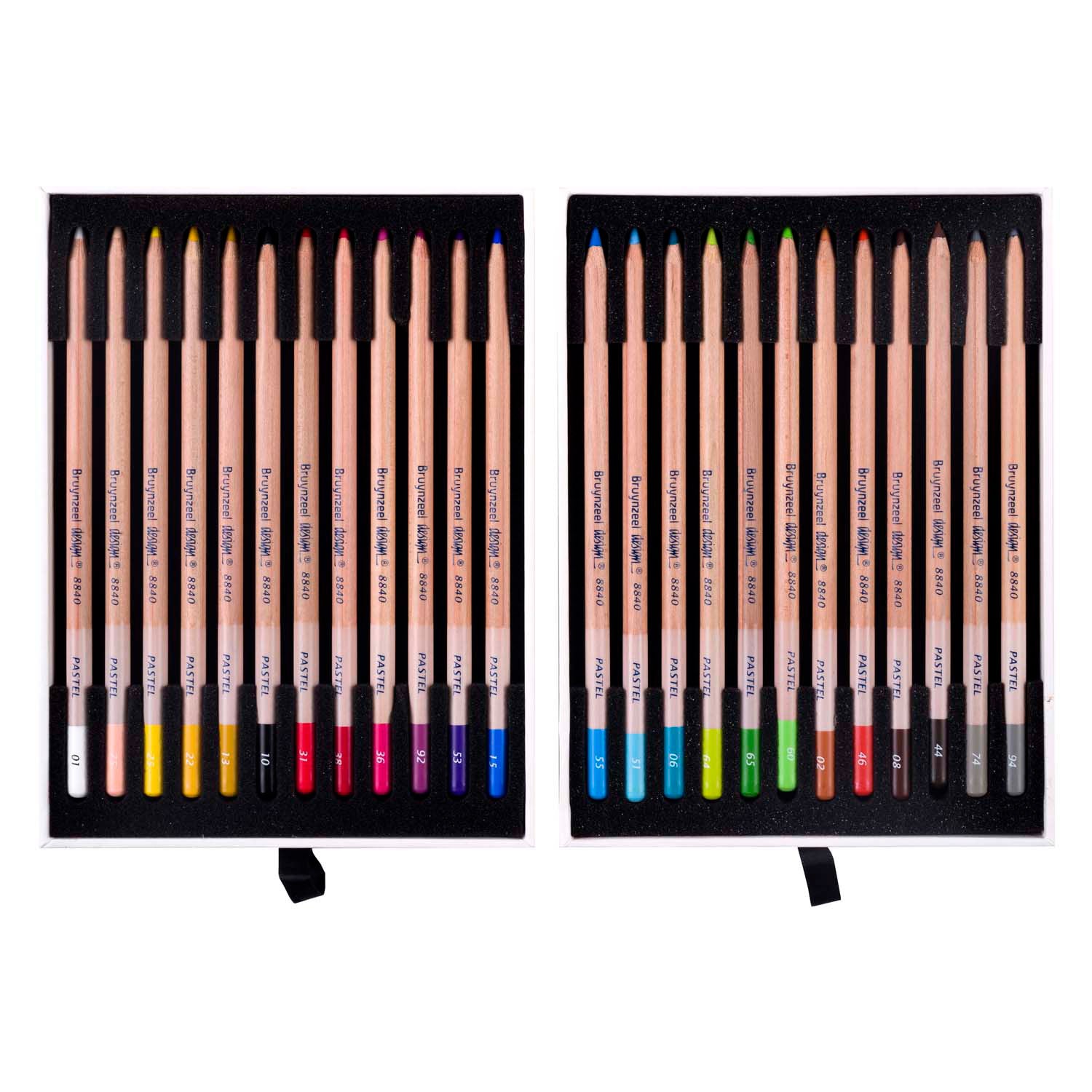 Boîte à crayon pastel de conception Bruynzeel, 24 couleurs