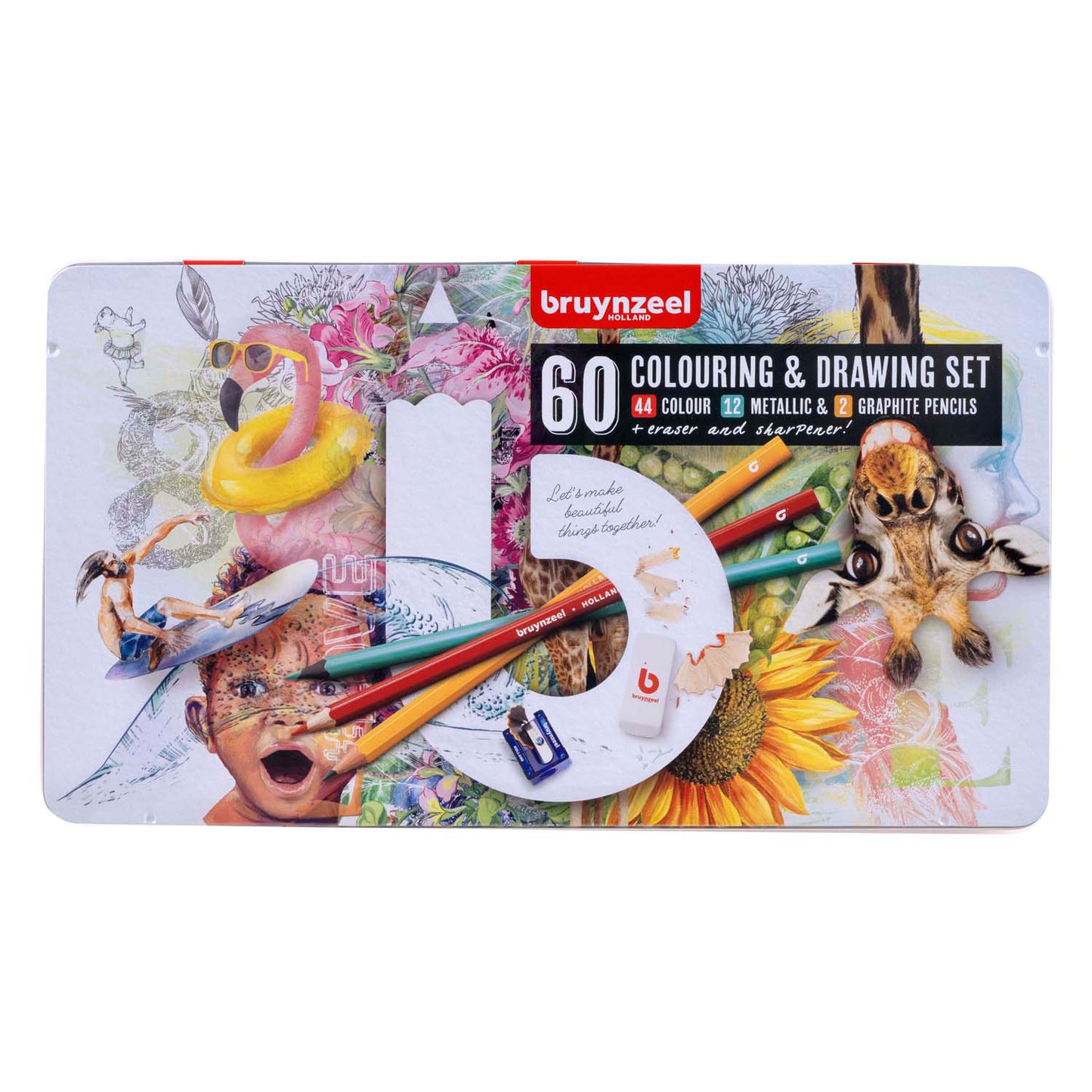 Bruynzeel Drawing and Color Set Artists Blik 60st