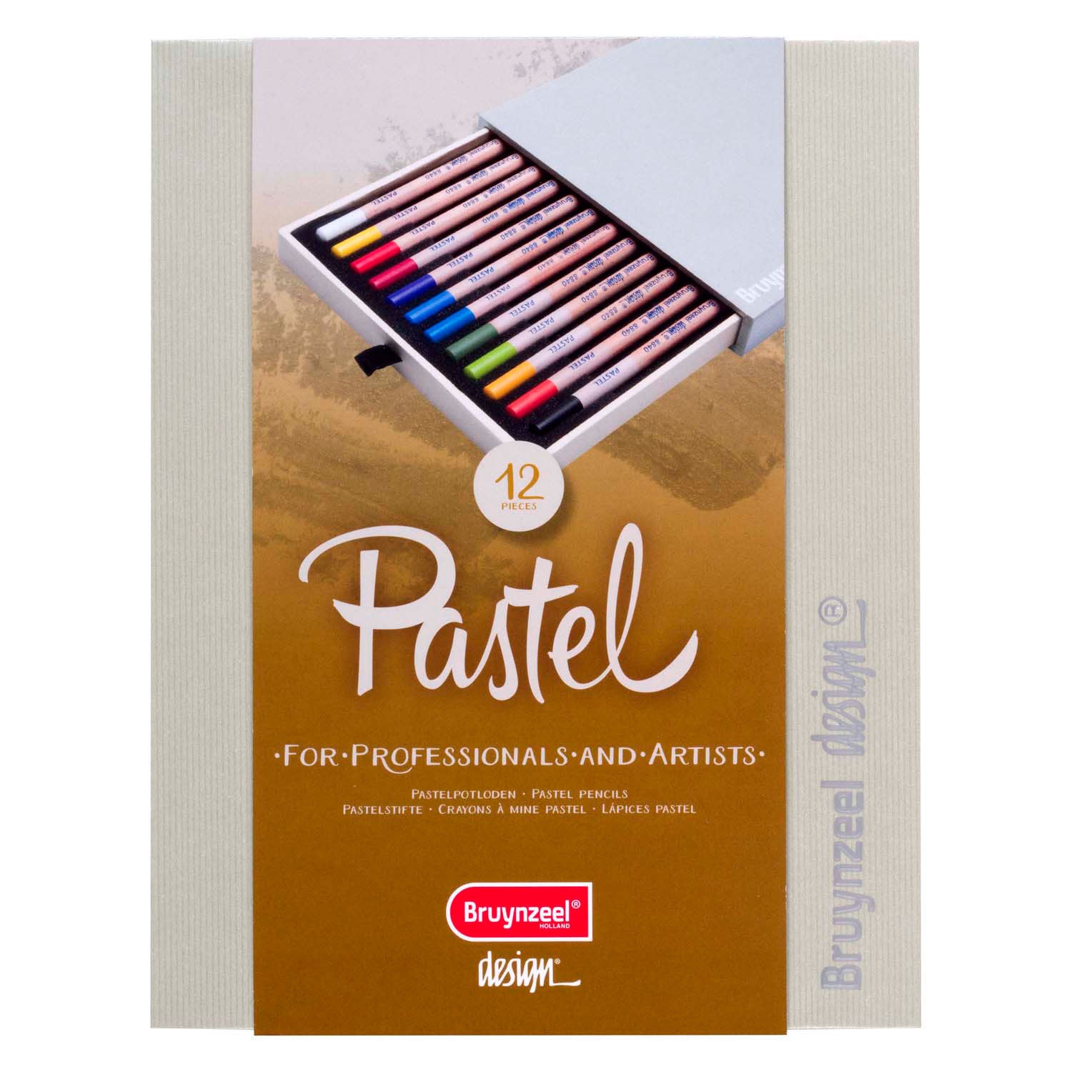 Boîte à crayon pastel de conception Bruynzeel, 12 couleurs
