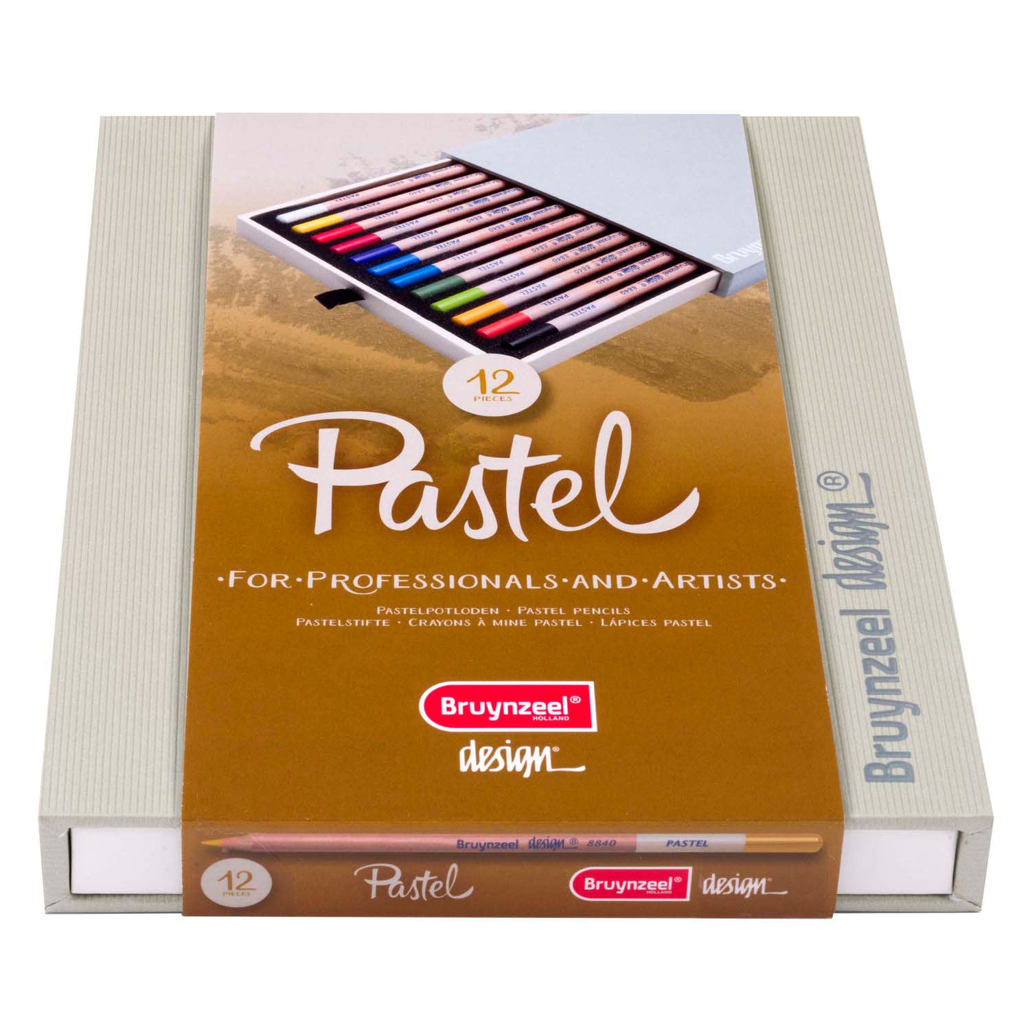Boîte à crayon pastel de conception Bruynzeel, 12 couleurs