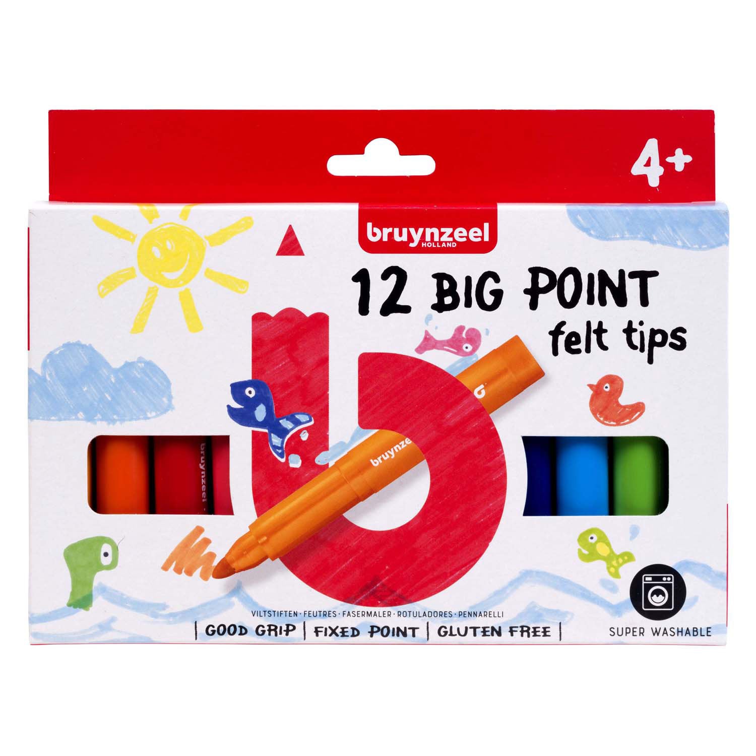 Bruynzeel Kids Big Point Felt -Tip stylos Set 12