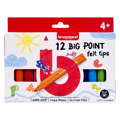 Bruynzeel Kids Big Point Felt -Tip stylos Set 12