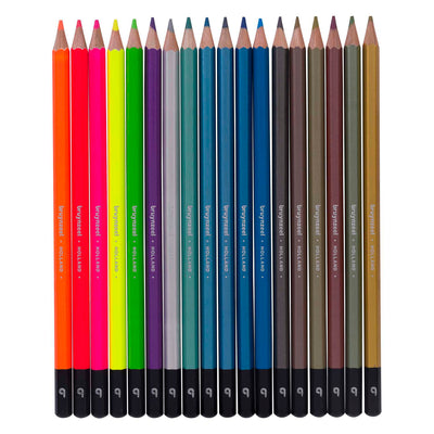 Les crayons de couleur bruynzéel ont l'air néon métallique, 18 couleurs