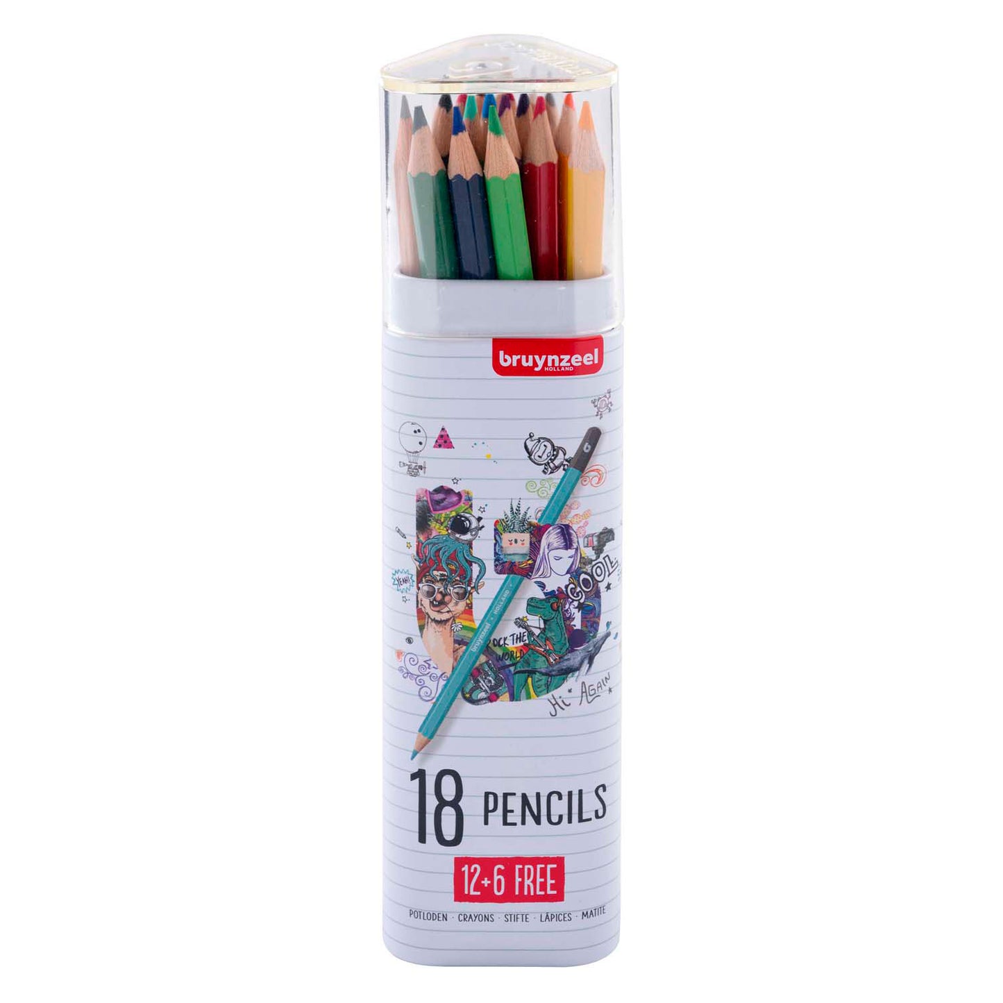 Les crayons de couleur bruynzéel peuvent, 12 et 6 gratuits