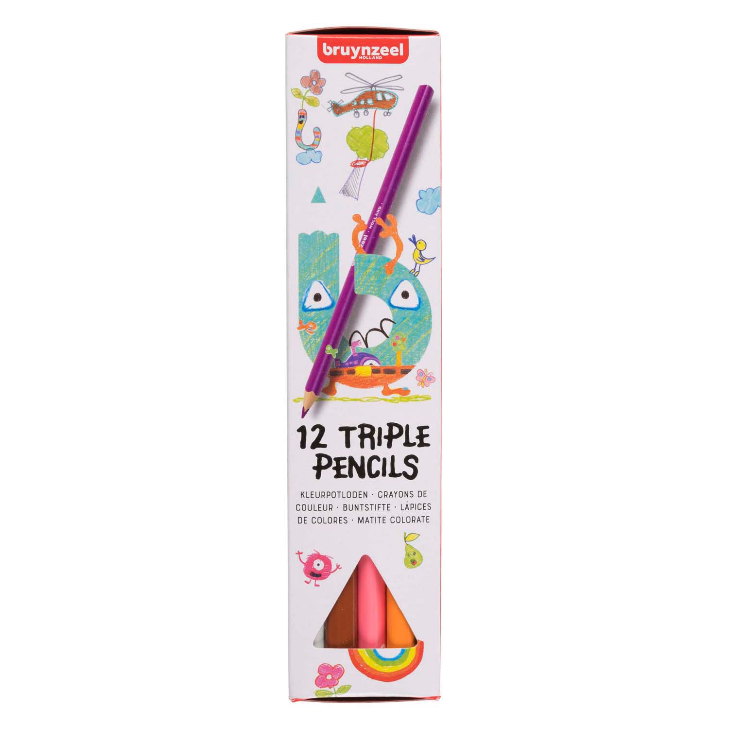 Crayons de couleur triple bruynzéel ensemble 12