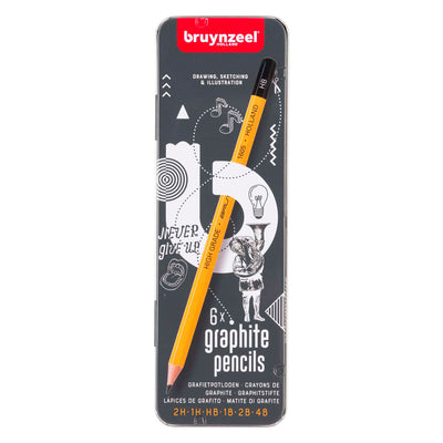 Adolescents bruynzéels burotek blik 6 crayons graphite