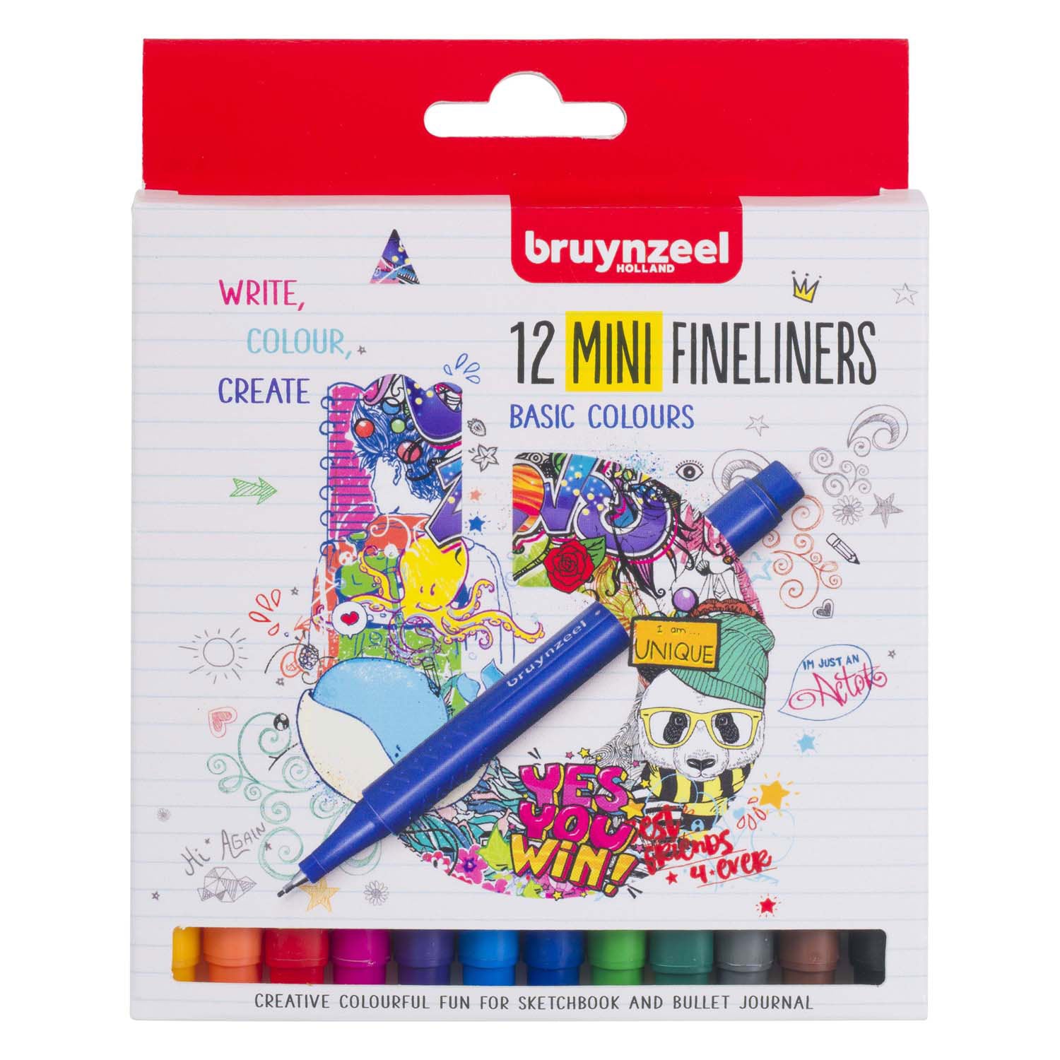 Bruynzeel Fineliner mini set 12 couleurs