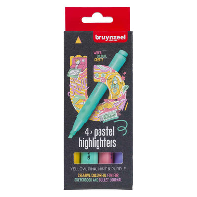 Les stylos marquants bruynzéels ensembles pastel 4 couleurs